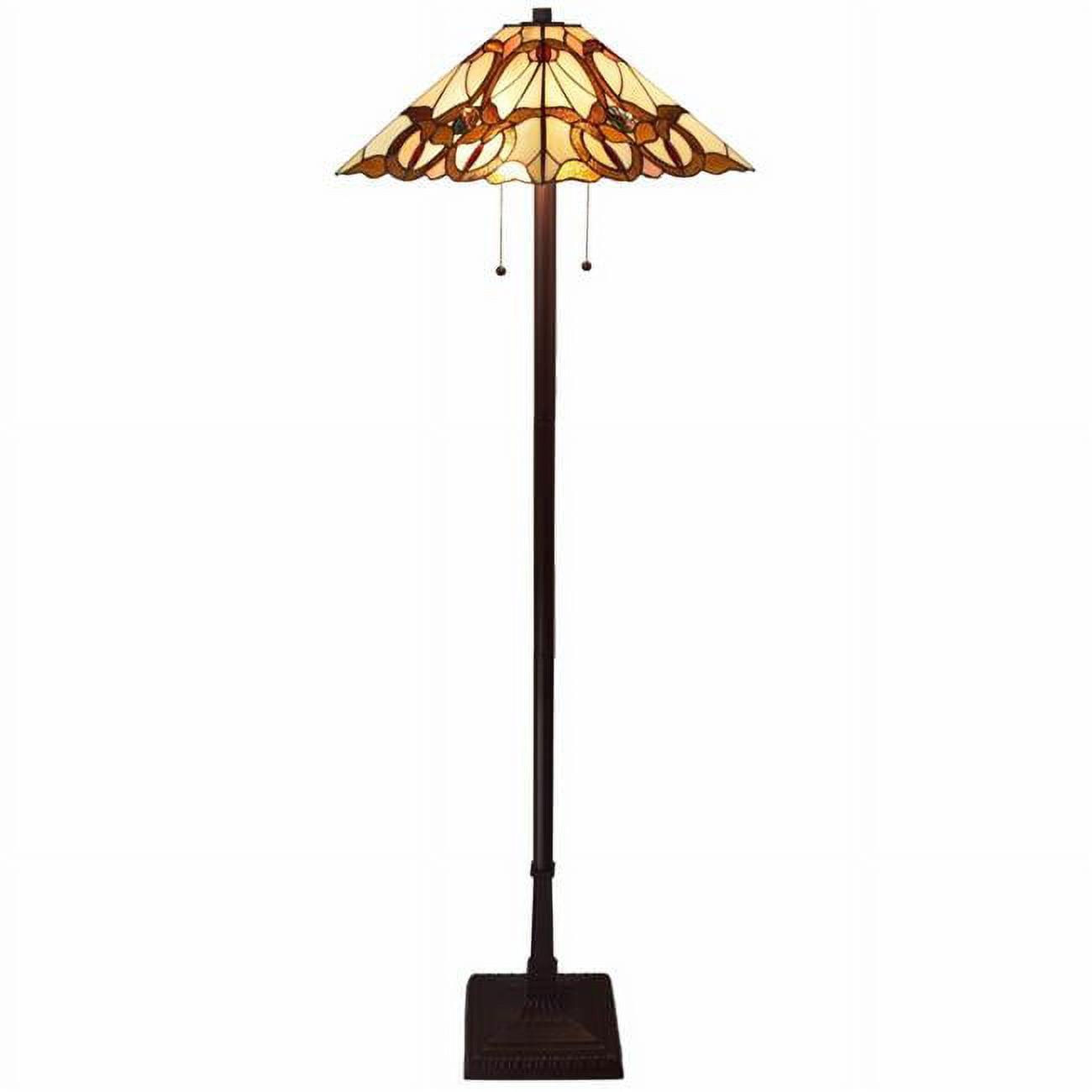 Edison-Inspired 62" Energy Star Floor Lamp with Stained Glass Shade