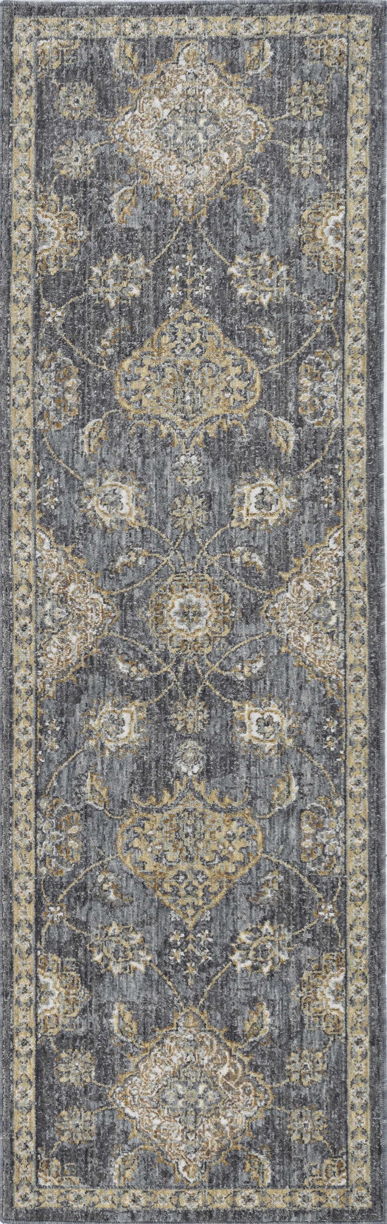 91" x 63" Gray Hand-knotted Wool Rug