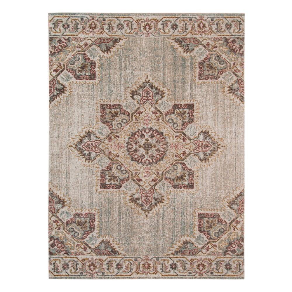 HomeRoots 7' X 9' Beige Medallion Power Loom Area Rug