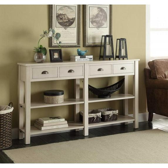 Home Roots Furniture 286113 35 x 72 x 12 in. Wood & MDF Console Table - Cream