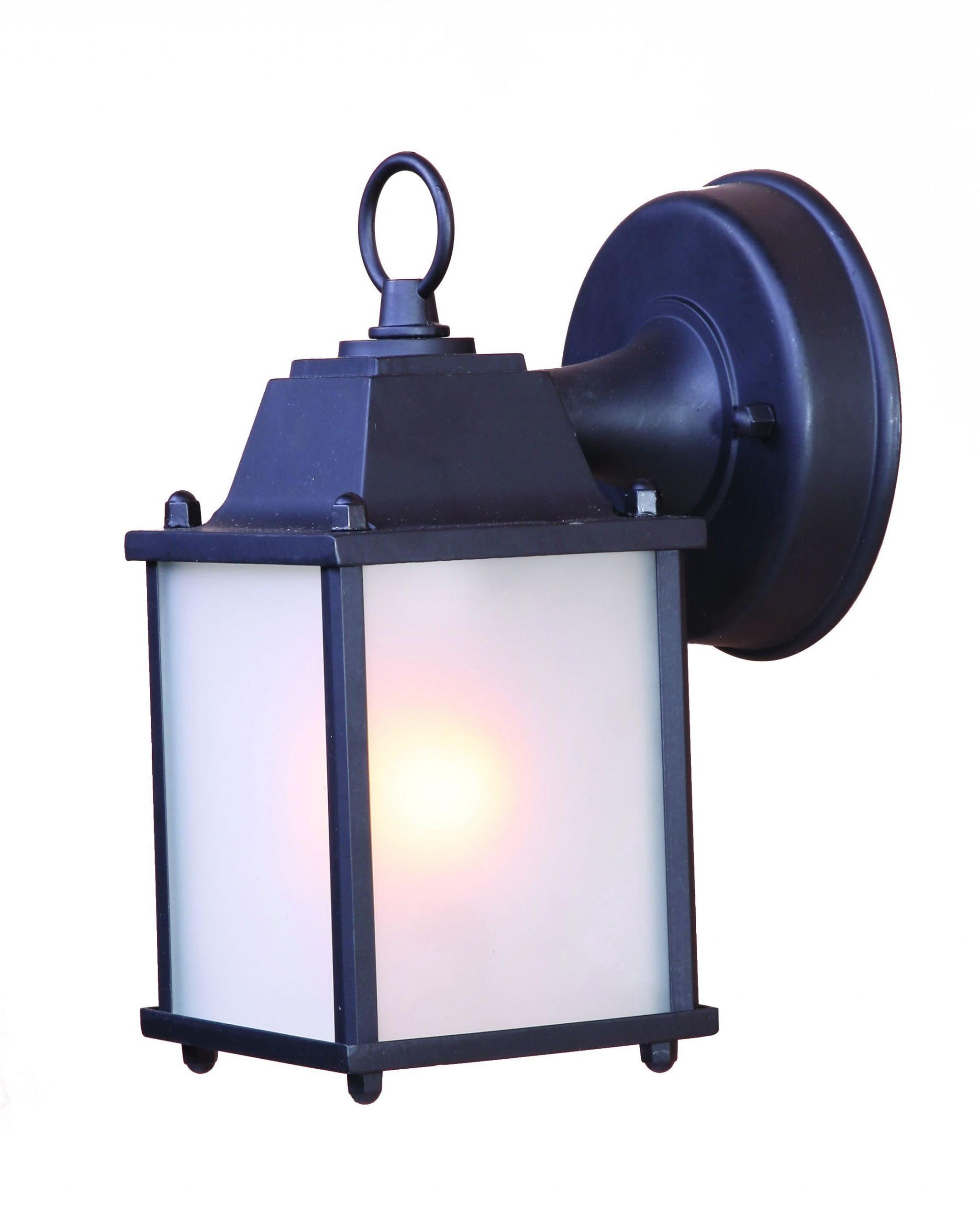 Matte Black Frosted Glass Swing Arm Lantern