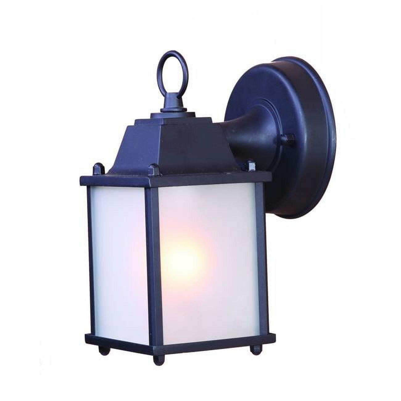 Matte Black Frosted Glass Swing Arm Lantern