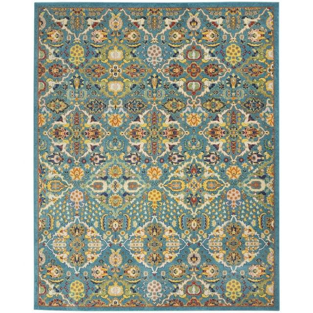 Nourison Allur Boho Indoor Area Rug Turquoise Ivory 9' x 12'