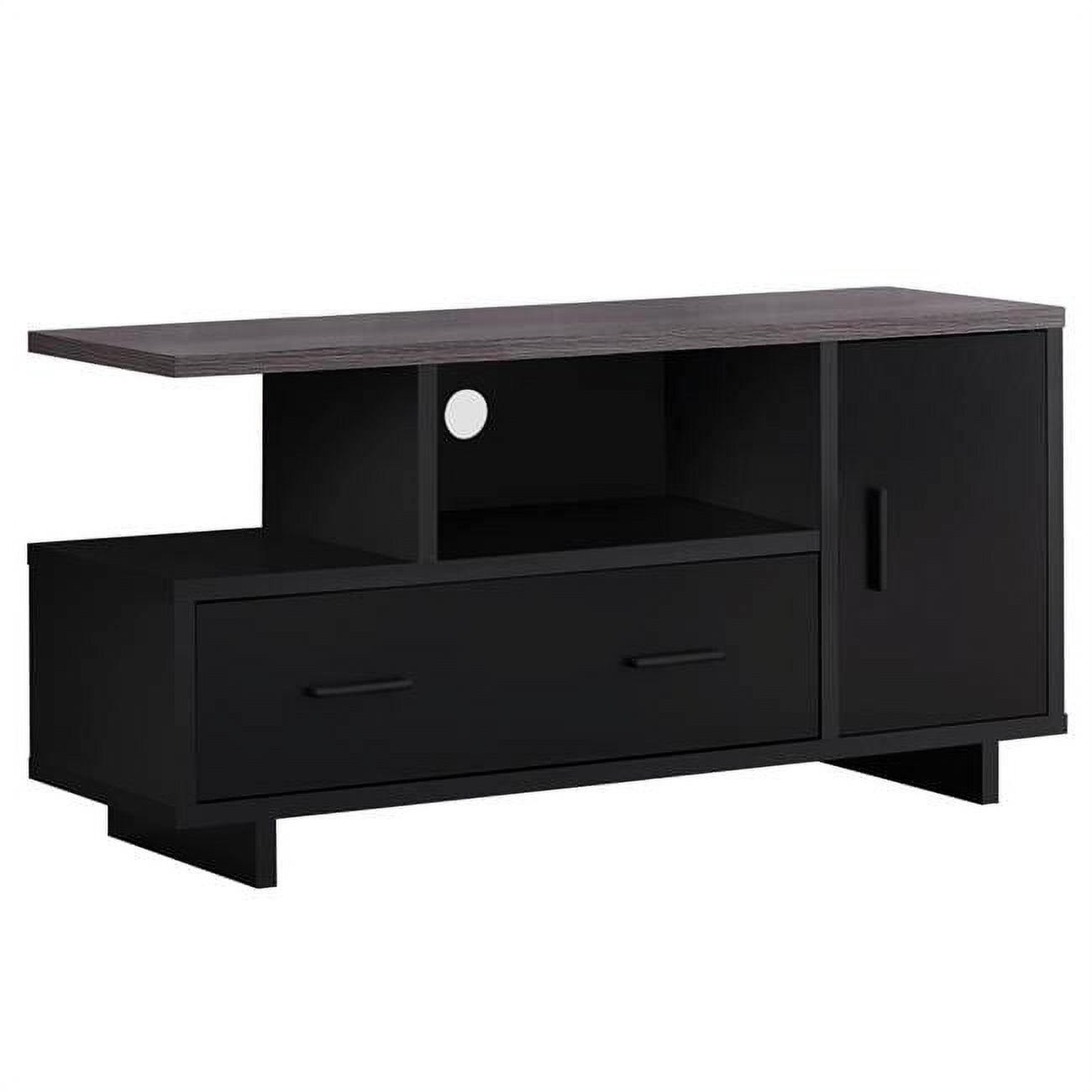 Black and Gray Two-Toned TV Stand with Storage, 47.25 in