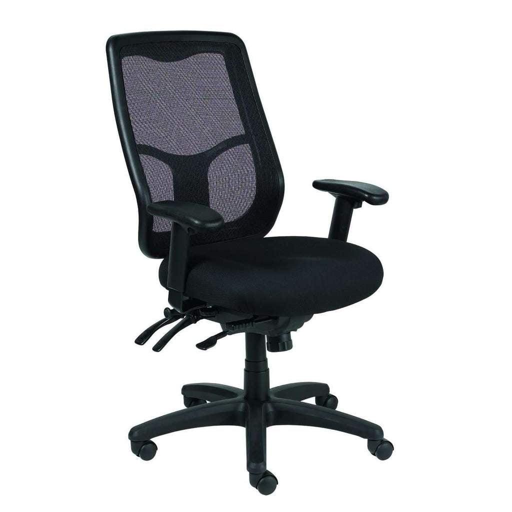 ErgoComfort High-Back Black Mesh Task Chair with Swivel Function