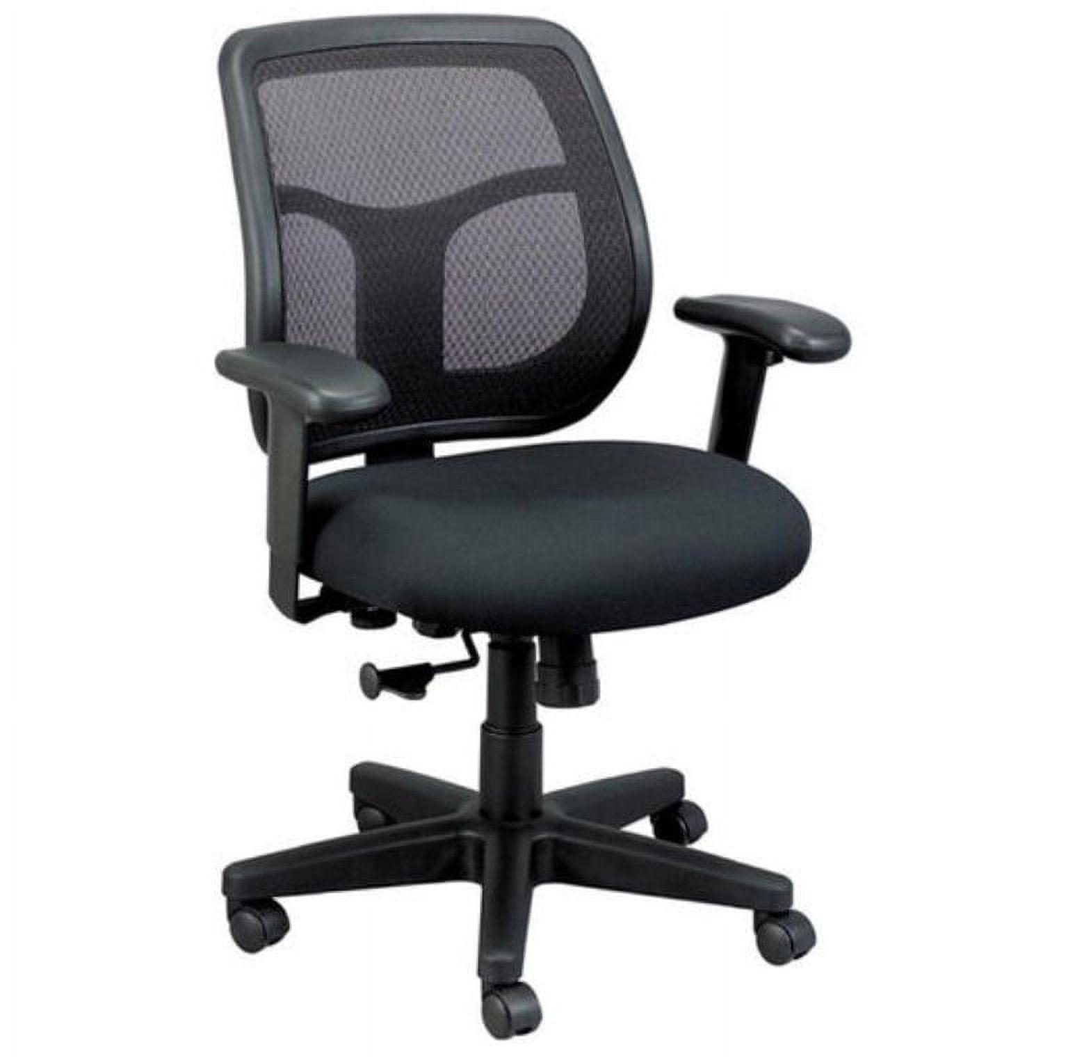 36" Black Mesh and Fabric Task Chair with Padded Armrests