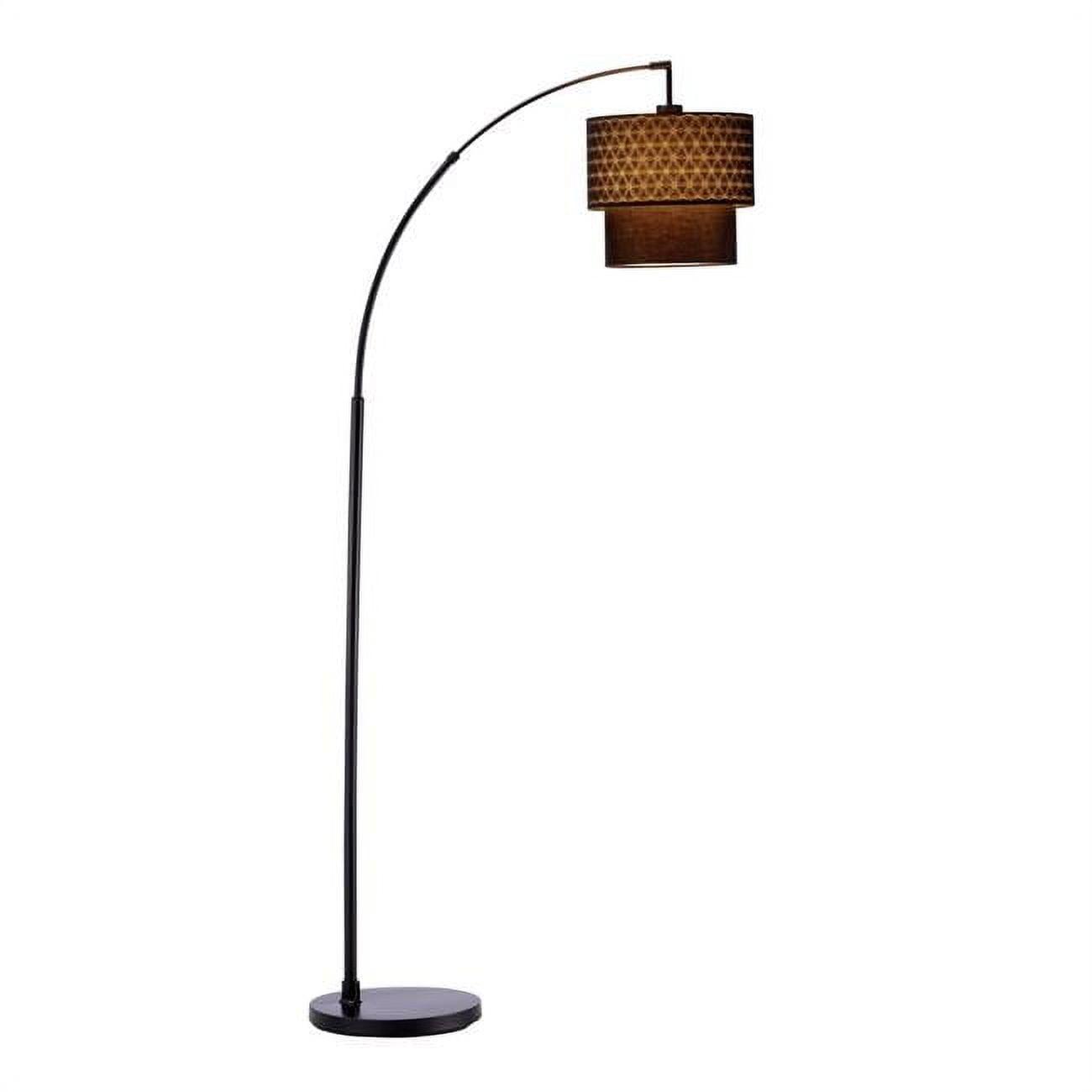 HomeRoots  Black Metal Arc Lamp, 13 x 35 x 66-71 in.