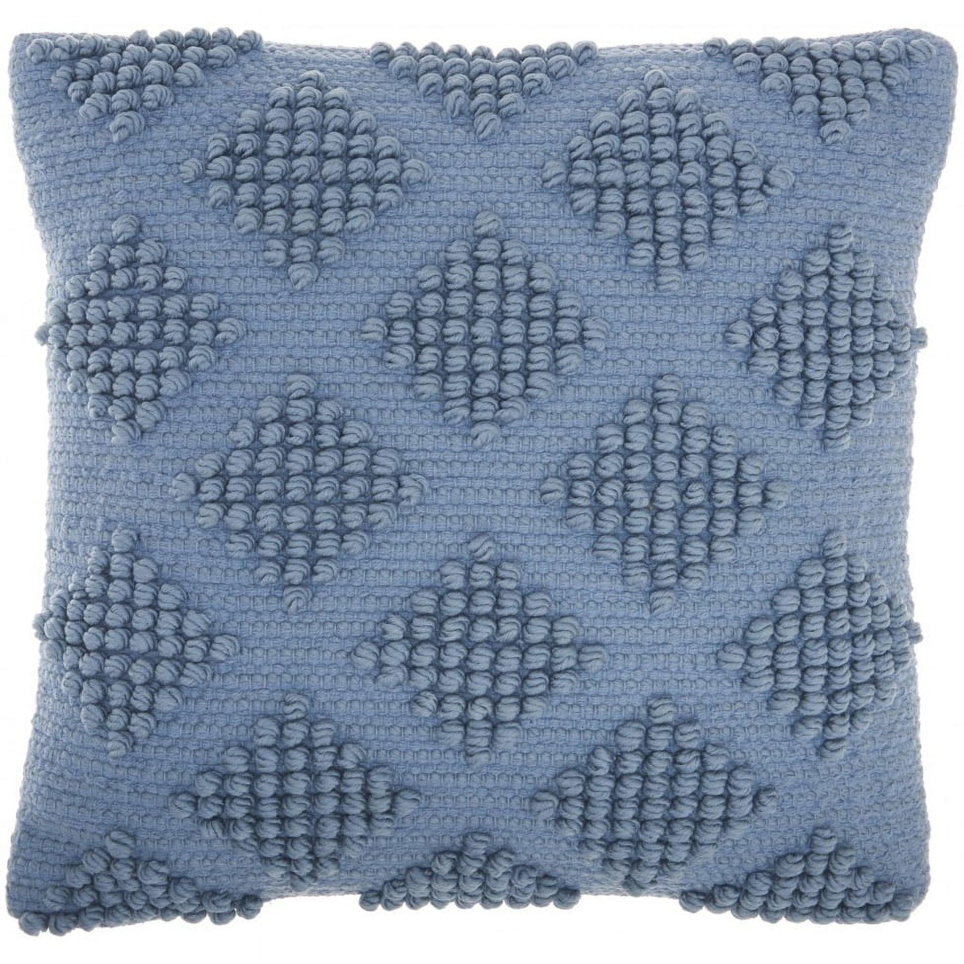 Ocean Blue Woven Diamonds 18" Square Throw Pillow