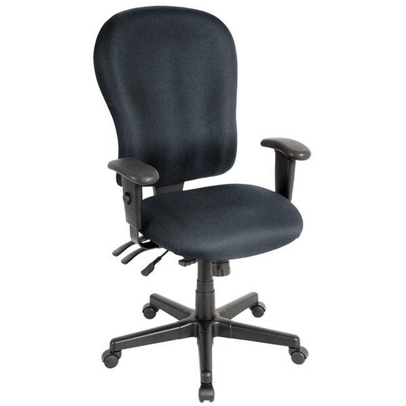 Charcoal Fabric and Leather Adjustable Office Chair with Swivel Function