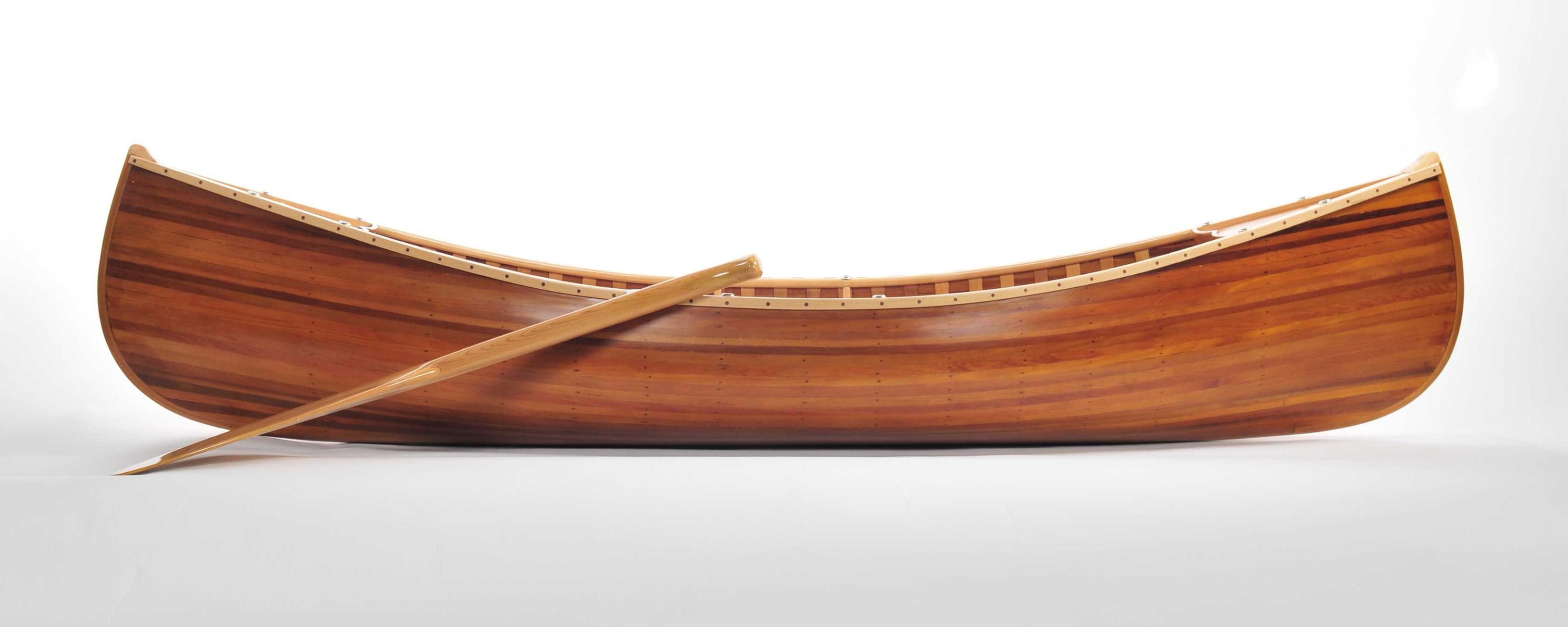 HomeRoots Decor 20.25 In. x 70.5 In. x 15 In. Wooden Canoe With Ribs Matte Finish