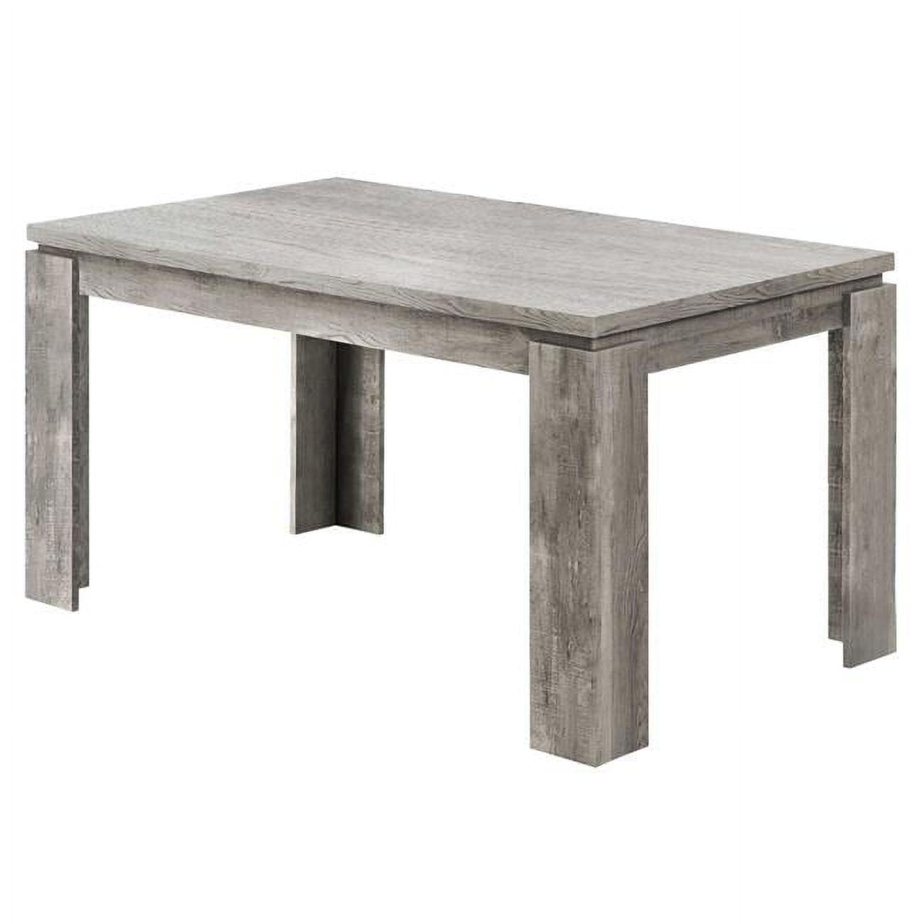 Modern Grey Reclaimed Wood Rectangular Dining Table for Six