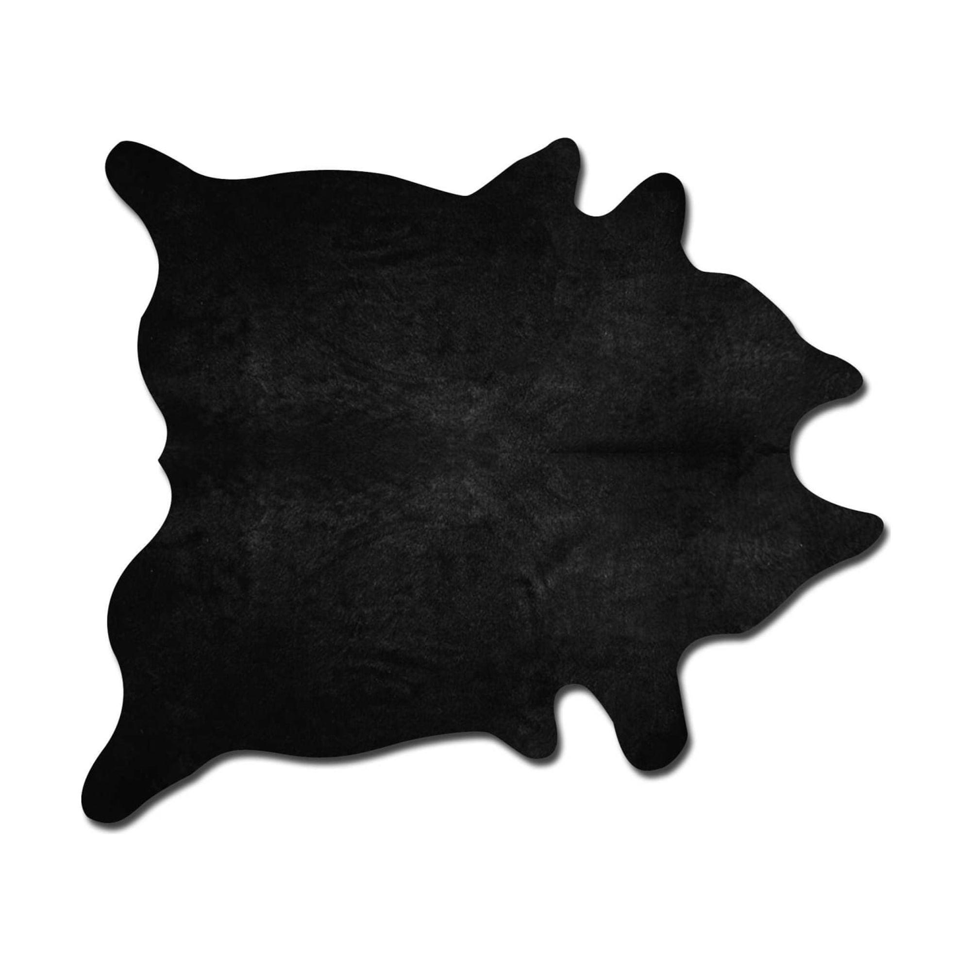 6' x 7' Black Handmade Cowhide Area Rug