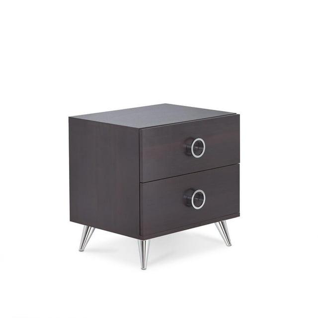 HomeRoots 376996 Espresso Wood Finish Rectangular Night Stand