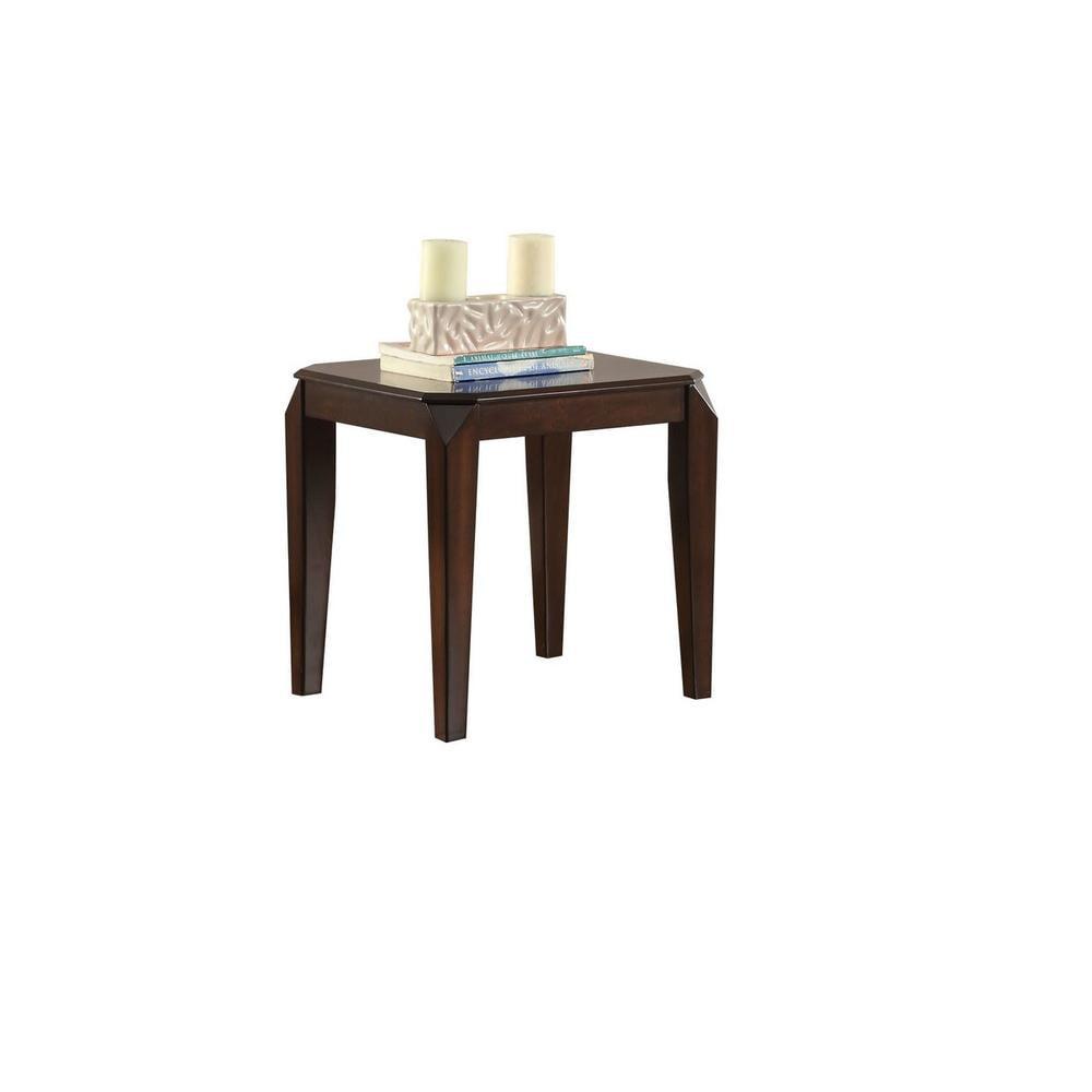 Walnut Poplar Wood Square End Table with Tapered Legs