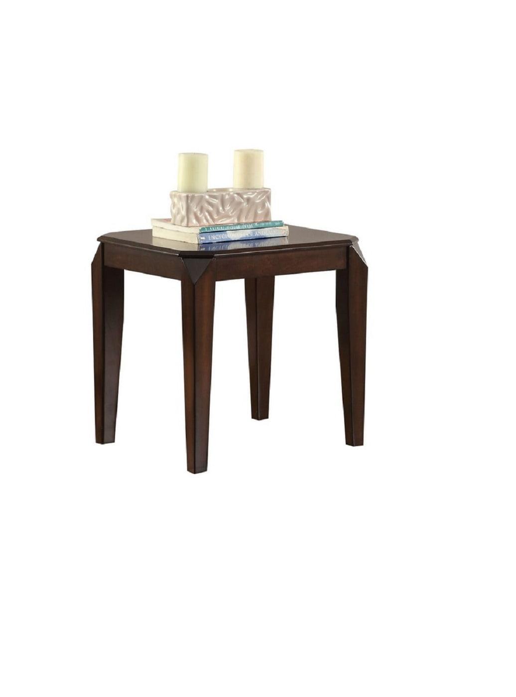 Walnut Poplar Wood Square End Table with Tapered Legs