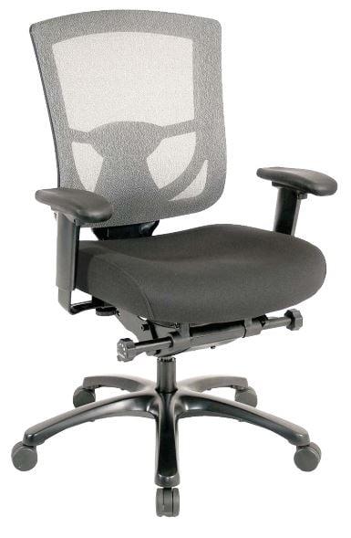 Adjustable Gray Mesh and Fabric Task Chair