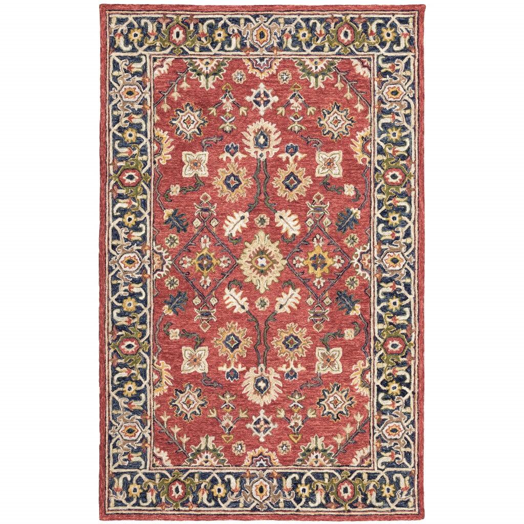 10 x 13 ft. Bohemian Rug, Red & Blue