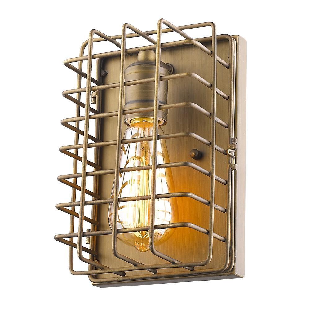 HomeRoots Light Gold Cage Wall Sconce