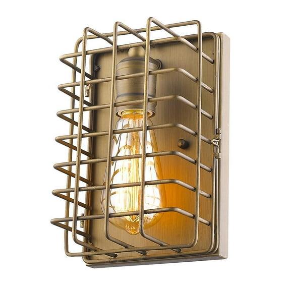 HomeRoots Light Gold Cage Wall Sconce