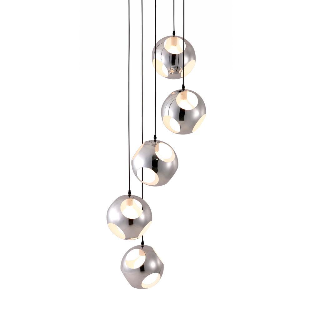 HomeRoots Modern Chrome Asteroid Ceiling Lamp Chrome