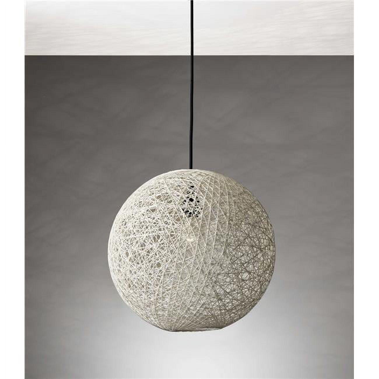 Delilah Cream Rattan Groovy String Large Pendant Light