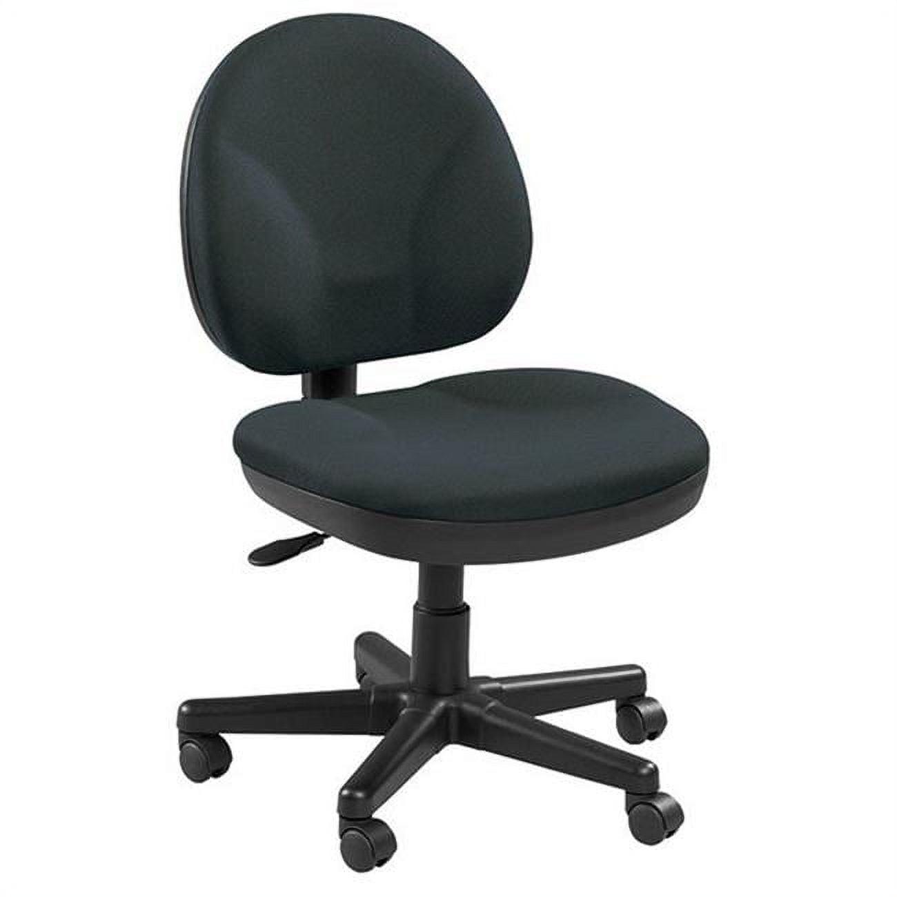 Ebony Black Fabric Swivel Task Chair with Plastic Frame