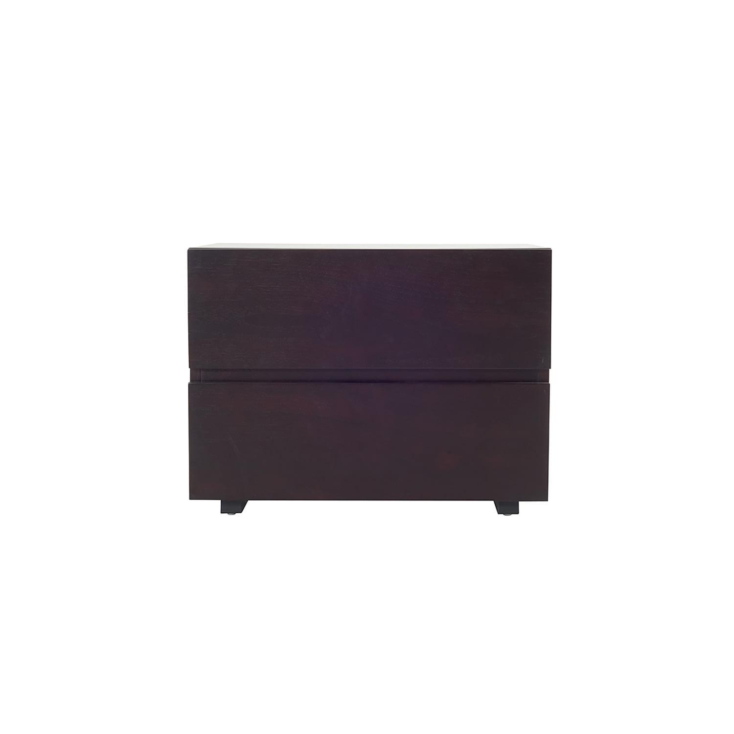 Wenge Veneer and MDF 2-Drawer Nightstand, 24"