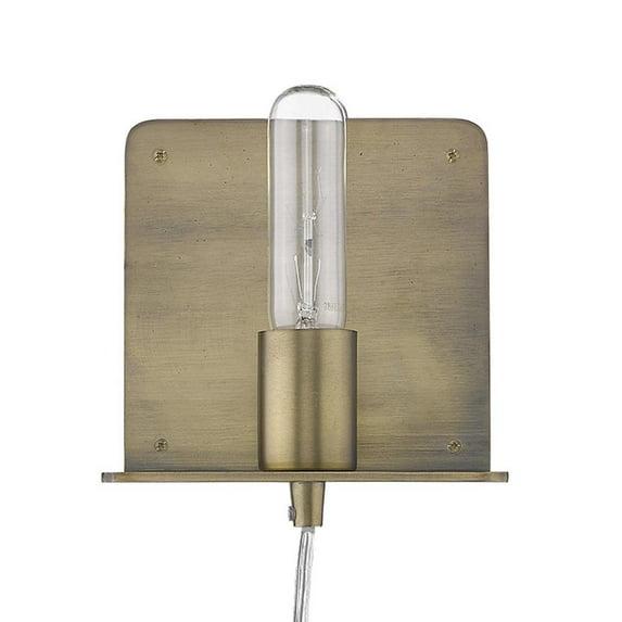 HomeRoots Petite Dull Gold Shelf Wall Light