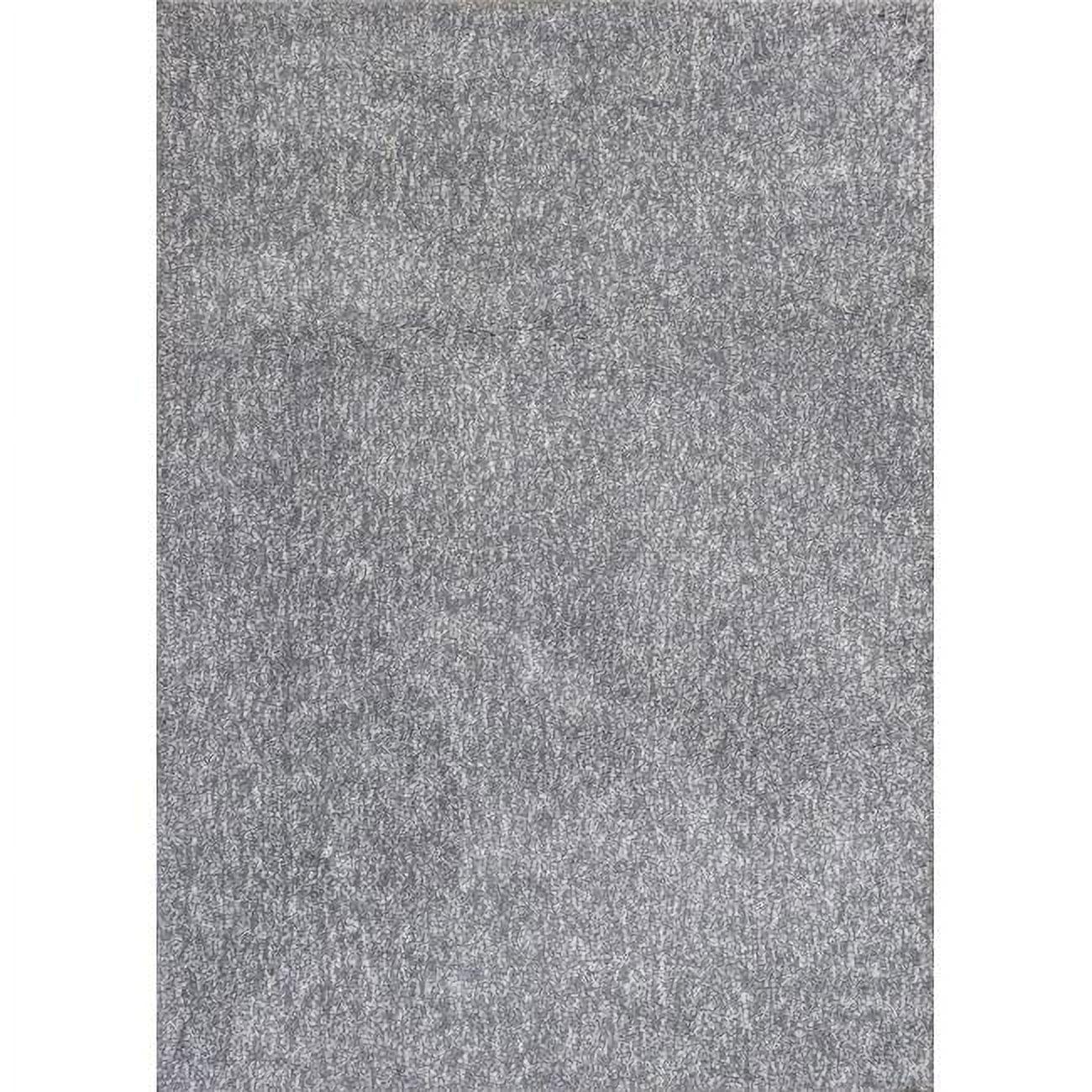 5' x 7' Grey Heather Handmade Wool Shag Rug