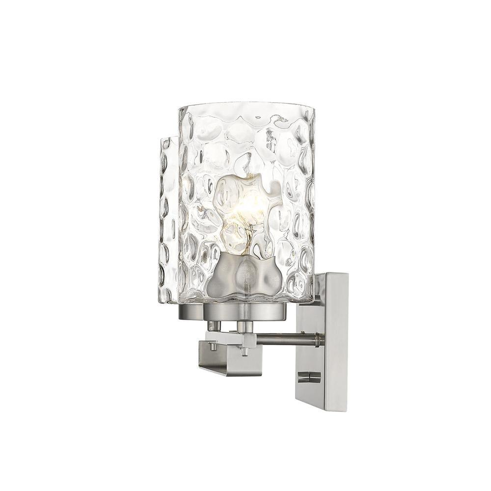 Livvy Modern Silver Optic Glass 2-Light Vanity Sconce