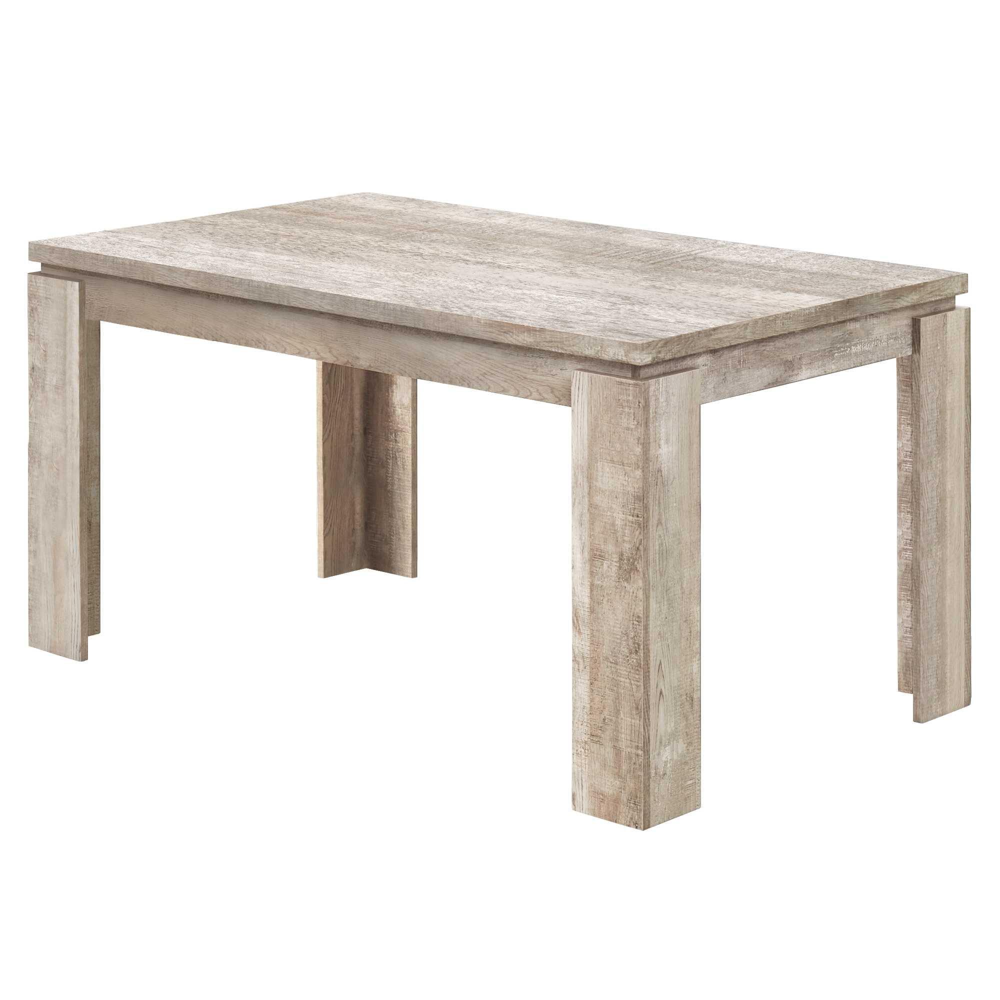 Taupe Reclaimed Wood Look 36"x59" Farmhouse Dining Table