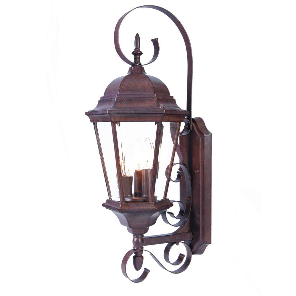 Vintage Dark Brown Carousel Swing Arm Lantern Wall Light