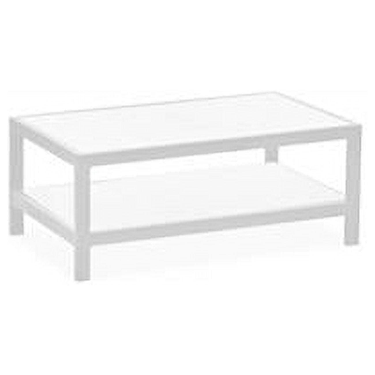 Sleek 35" White Aluminum Rectangular Coffee Table with Shelf