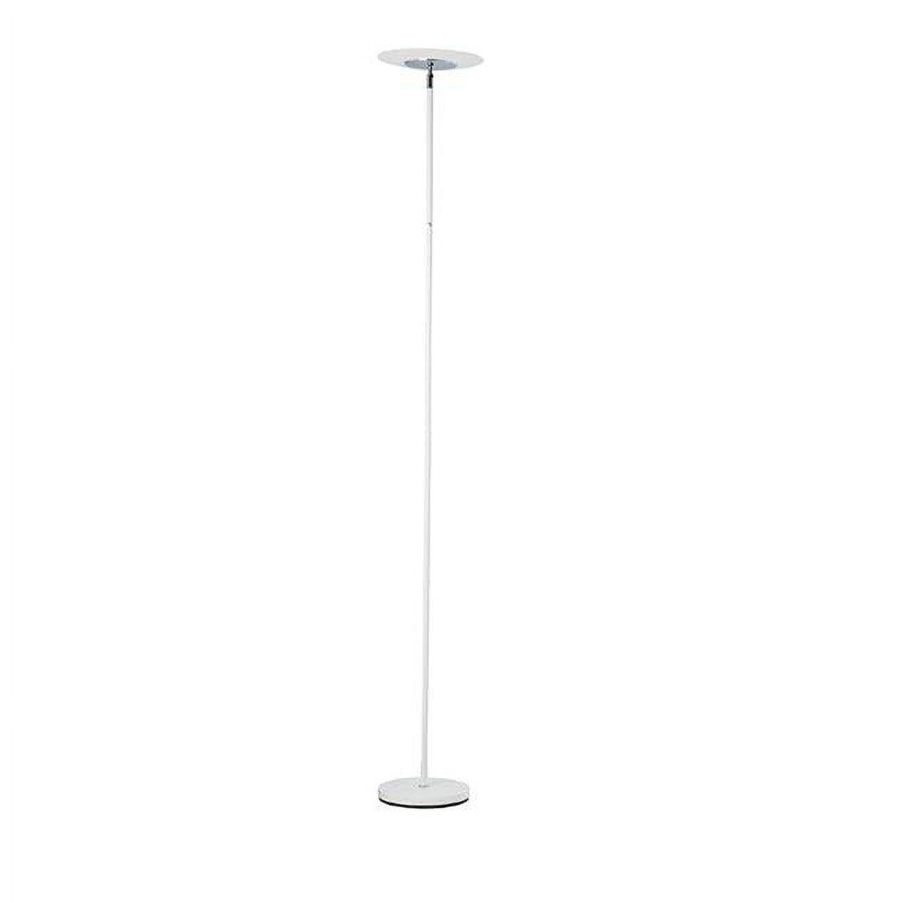 Elevate White Metal Adjustable Torchiere Floor Lamp