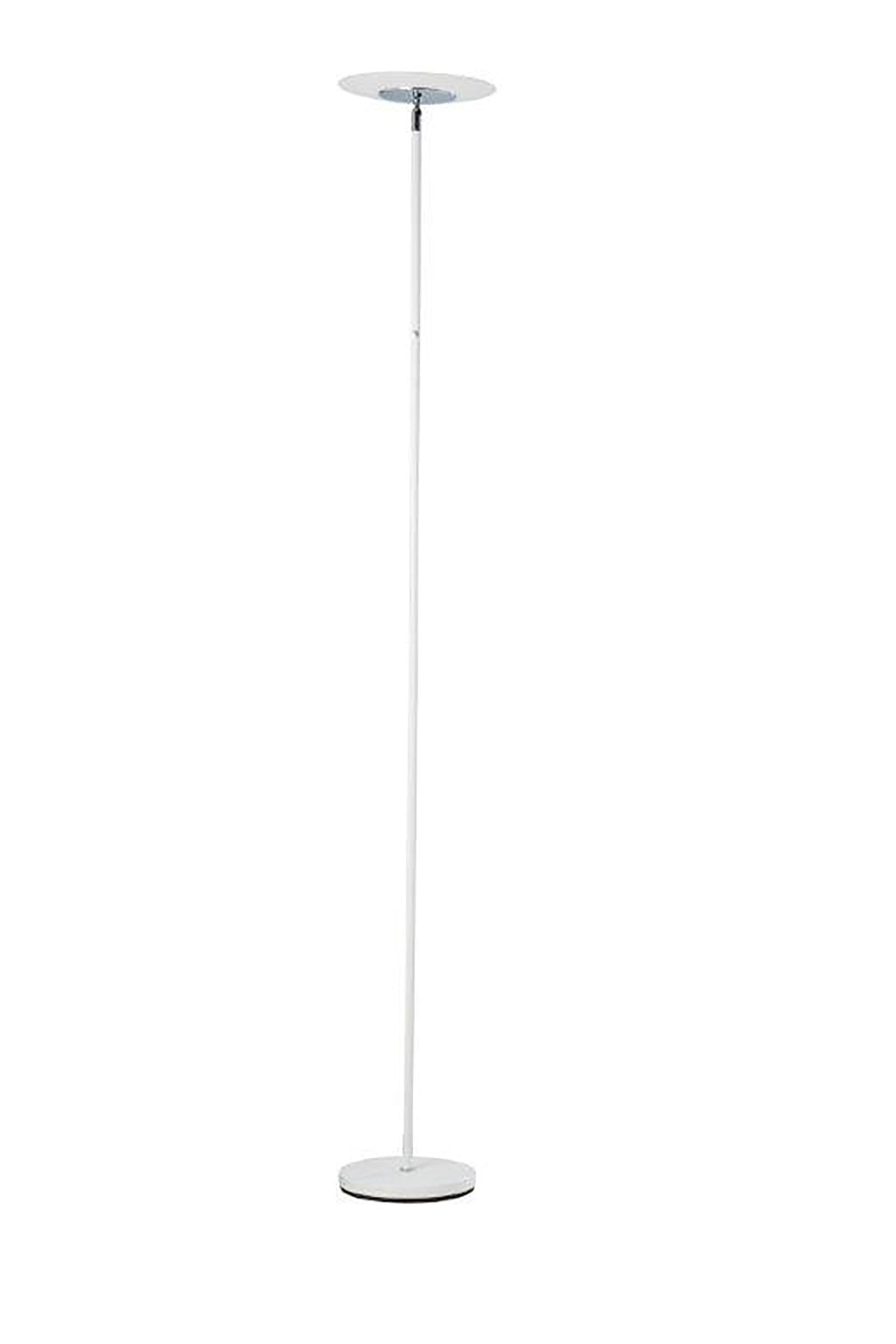 Elevate White Metal Adjustable Torchiere Floor Lamp