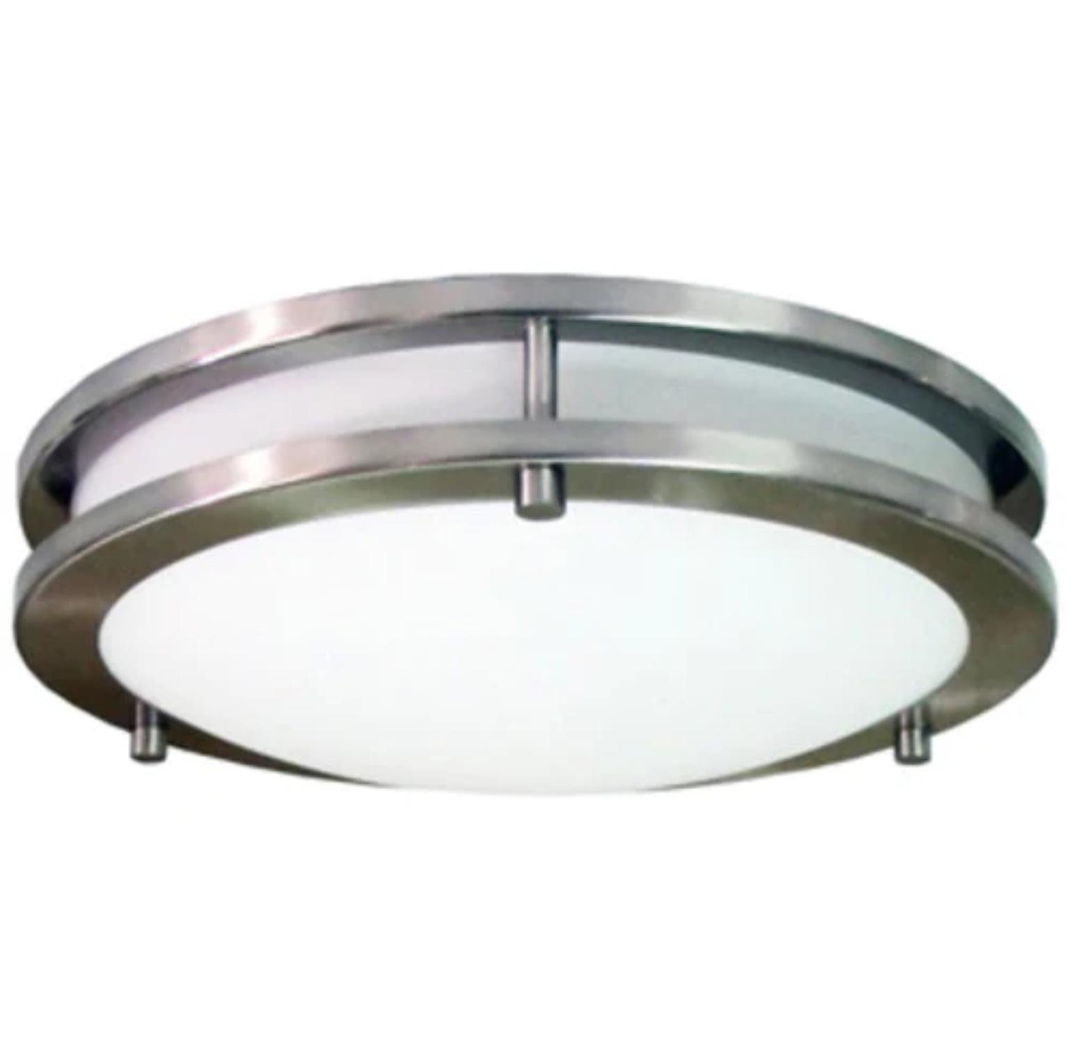 HomeSelects Saturn 2-Light Brushed Nickel Flush Mount