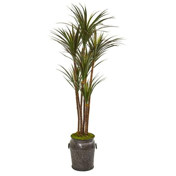 Nearly Natural 6ft. Giant Yucca Artificial Tree in Decorative Planter UV Resistant (Indoor/Outdoor)