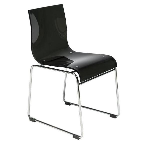 LeisureMod Lima Modern Acrylic Chair in Transparent Black