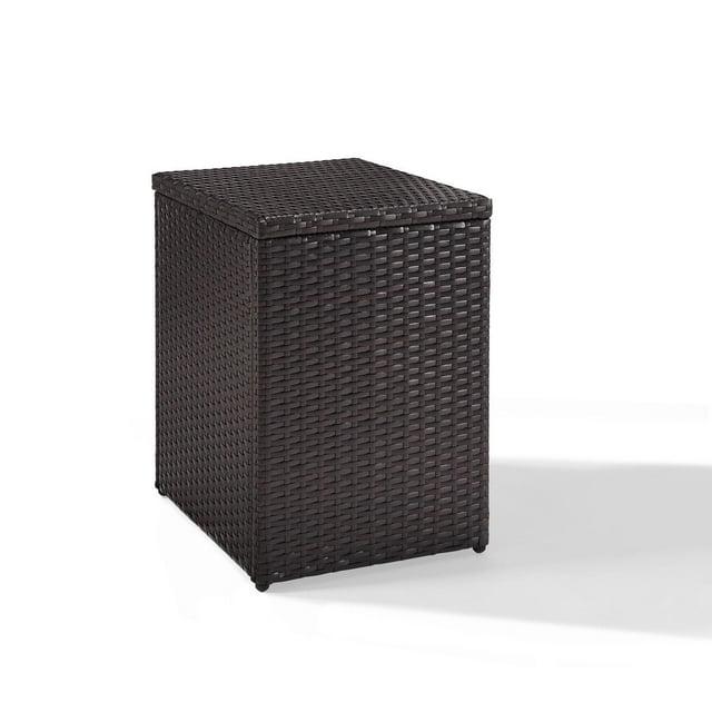 HomeStock African Artistry Outdoor Wicker Rectangular Side Table Brown