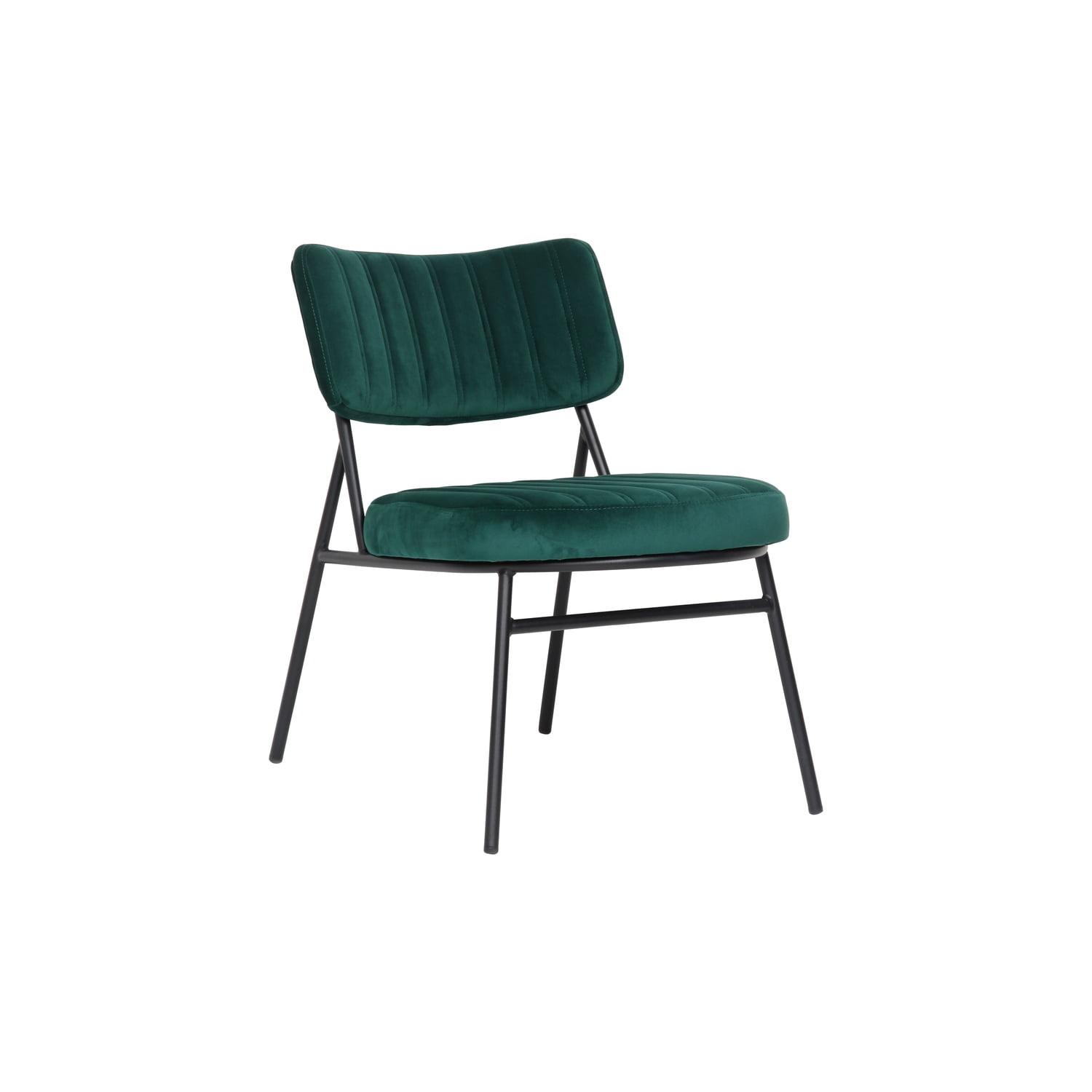 LeisureMod Marilane Velvet Accent Chair with Cushioned Upholstery for Living Rooms, Offices, and Lounges in Emerald Green