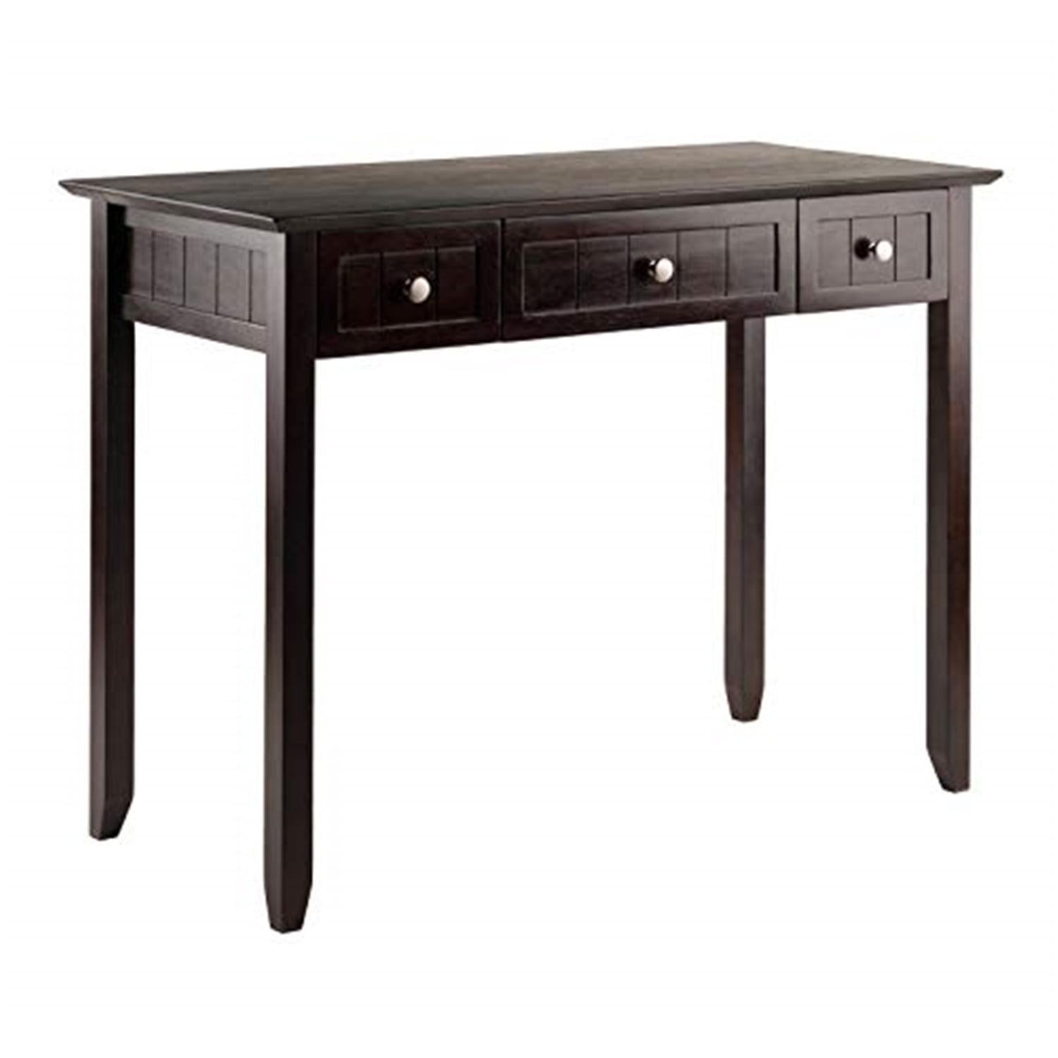 Burke Writing Desk Coffee Finish - Winsome: Mid-Century Modern, Wood Frame, No Storage