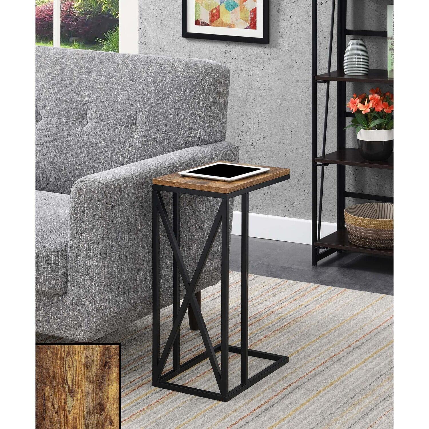 15.75 x 10 x 24.25 in. Tucson C End Table, Brown Wood with Black