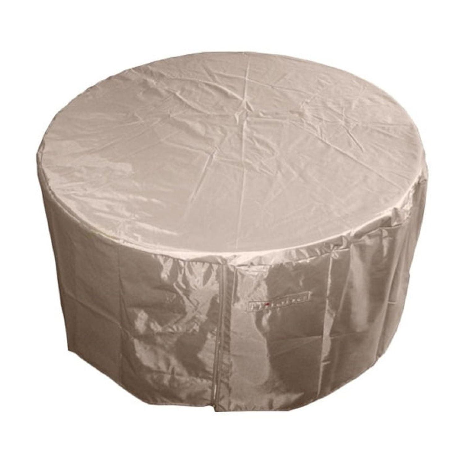 Hiland Round Heavy Duty Waterproof Propane Fire Pit Cover in Tan