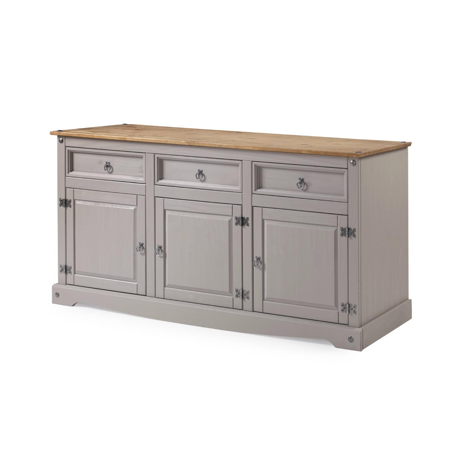 65.91 x 31.73 x 16.93 in. Cottage Series Wood Buffet Sideboard, Corona Gray