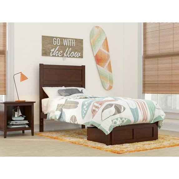 Twin Noho Bed with Foot Drawer Walnut - AFI: Kids' & Teen Platform Storage, No Box Spring Needed