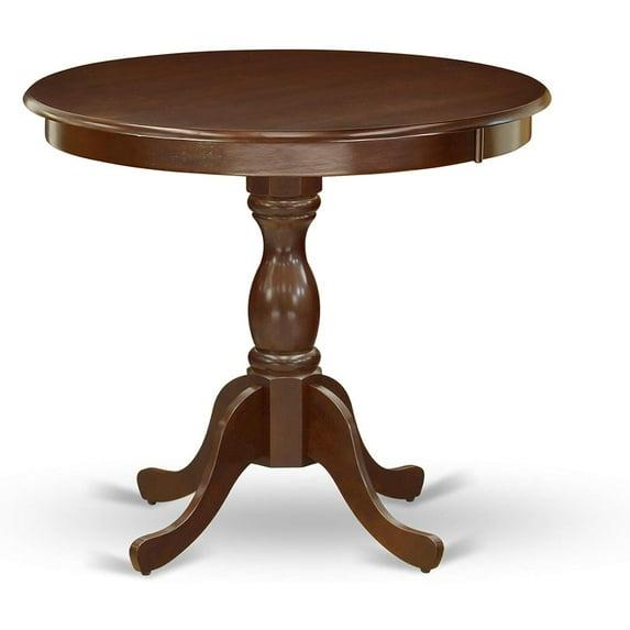 East West Furniture Antique Wood Dining Table with Pedestal Legs in Mahogany