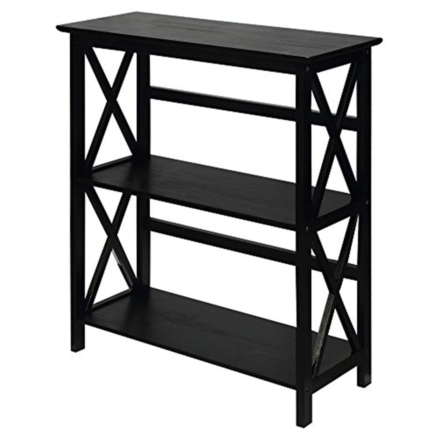 Montego 3-Shelf Bookcase-Black