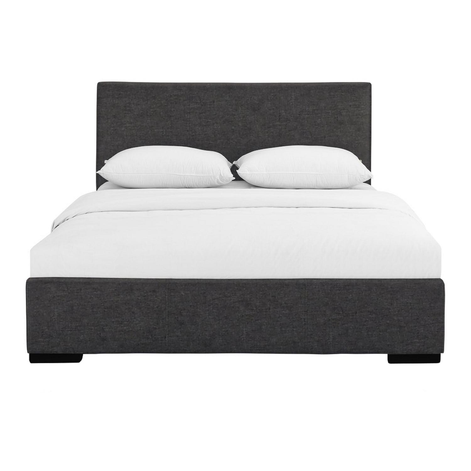 HomeStock City Sleek Upholstered Platform Bed, Grey, King