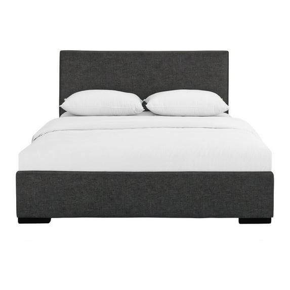 HomeStock City Sleek Upholstered Platform Bed, Grey, King