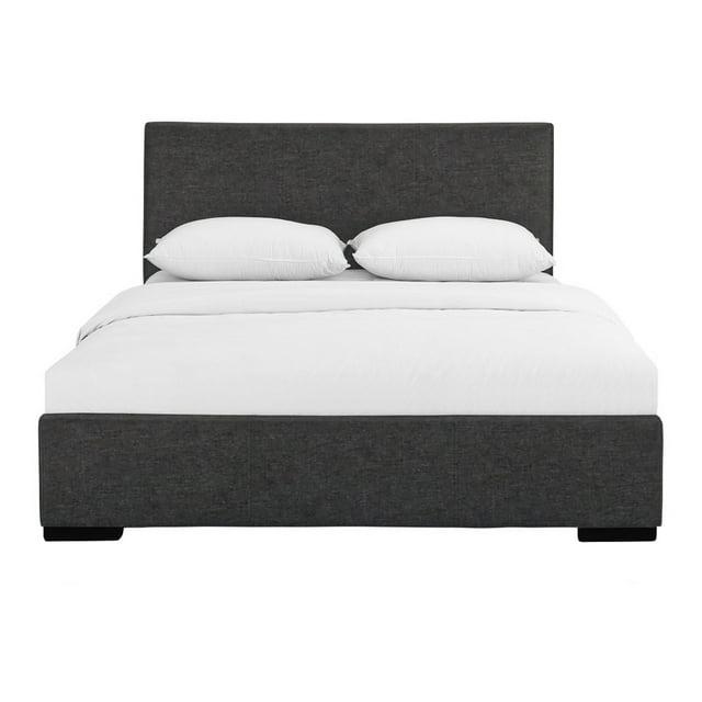 HomeStock City Sleek Upholstered Platform Bed, Grey, King